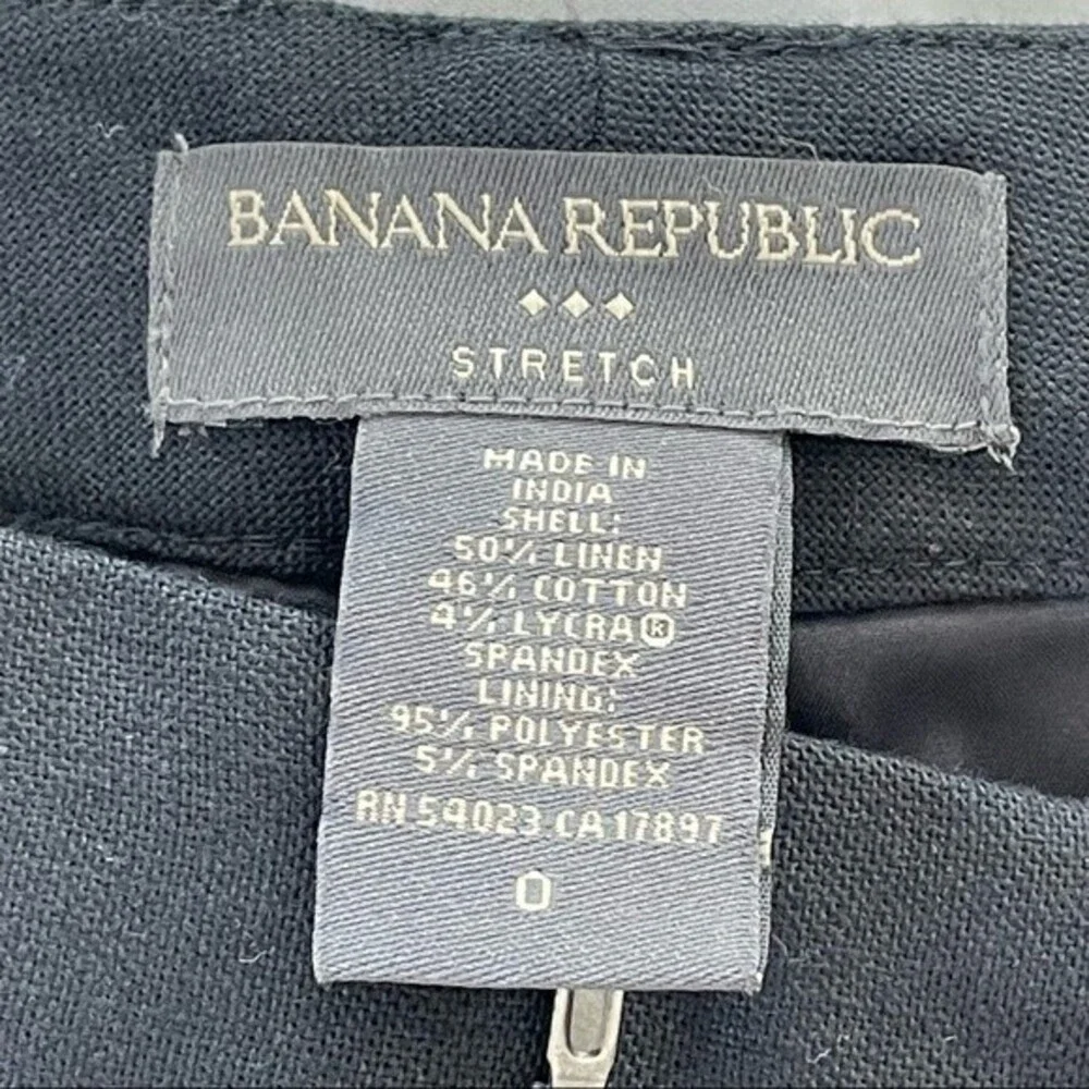 Banana Republic Lined Black Linen Pants Size 0‎